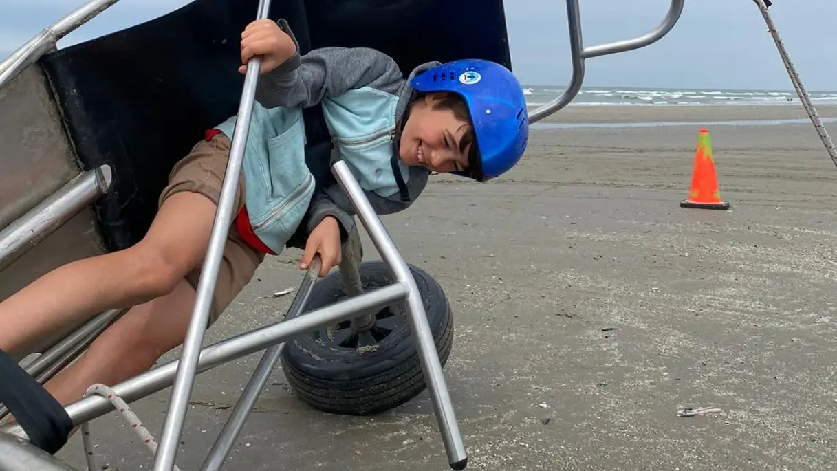 Vallen in een blokart hoort erbij.
